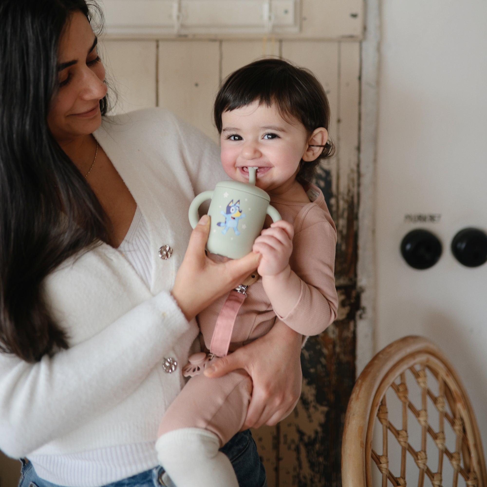 Bluey x Mushie Silicone Training Cup + Straw
