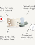 FRIGG Butterfly Anatomical Silicone Pacifier 2-Pack (0-6 Months)