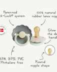 FRIGG Daisy Night Natural Rubber Pacifier 2-Pack
