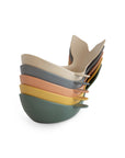 Mushie Whale Bath Stackers in Retro colors displayed on a white background.
