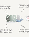 FRIGG Lucky Symmetrical Silicone Pacifier 2-Pack (0-6 Months)