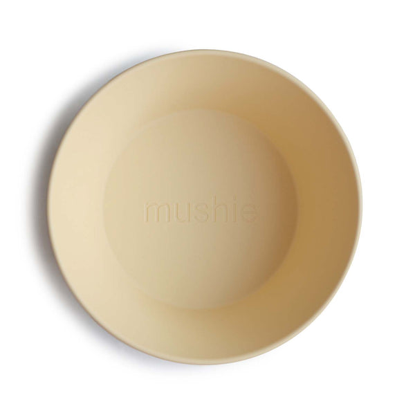 Mushie Round Dinnerware Bowls for Kids | Made in Denmark, Set of 2 (Daffodil)