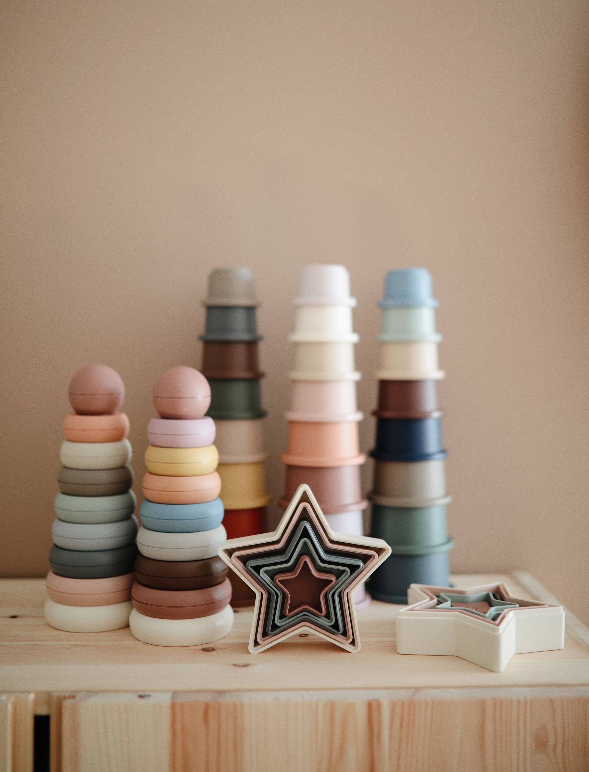 Mushie Baby Stacking Sensory Toys