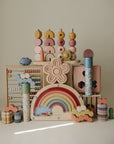 Mushie Kaleidoscopes: pastel wooden toys for imaginative play.