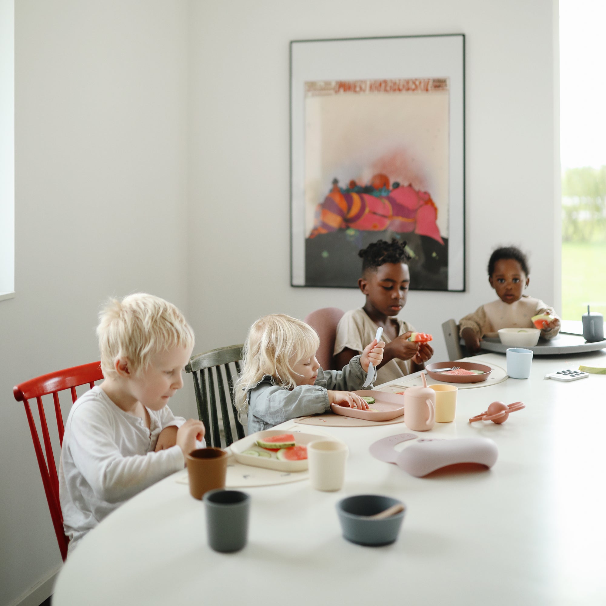 Mushie Square Dinnerware Plates For Kids – Set Of 2, BPA-Free Plastic, Made In Denmark, Dishwasher & Microwave Safe
