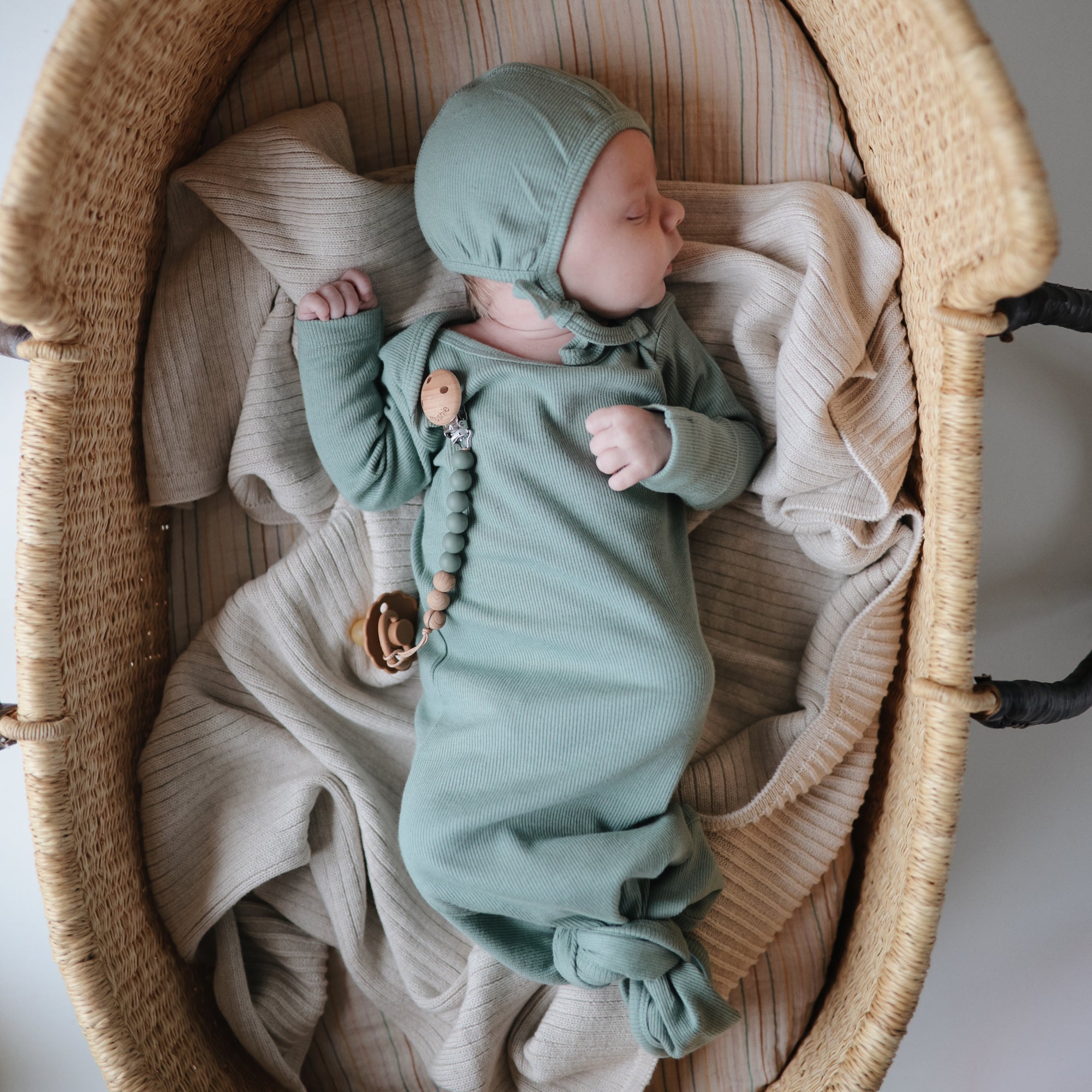 Ribbed Knotted Baby Gown