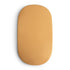 The mushie Extra Soft Bassinet Muslin Crib Sheet, shown in mustard yellow and oval-shaped, offers a breathable and comfortable bedding option for your baby—ideal as a cozy crib sheet or cushioned pad.