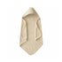 The mushie Organic Cotton Baby Hooded Towel in beige is displayed flat on a white background with its soft hood at the top and edges folded inward—an ideal gentle bath towel for little ones.