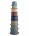 Mushie Stacking Cups Toy—colorful, hygge-inspired baby toy on a white background.
