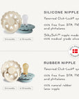 FRIGG Andersen Fairytale Silicone Pacifier 2-Pack, made in Denmark, two colors, silicone.