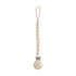 The mushie Silicone Pacifier Clip | Hera features round, food-grade silicone beads in beige and a secure circular metal clasp, providing a minimalist way to attach your baby's pacifier to their clothing.