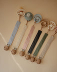 Linen Pacifier Clip 2-Pack