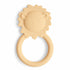 The mushie Lion Teether is a beige, non-toxic silicone teether shaped like a lion's face with a round handle. Its simple, cute design features a mane, eyes, nose, and mouth—perfect for little ones who love lion teethers.