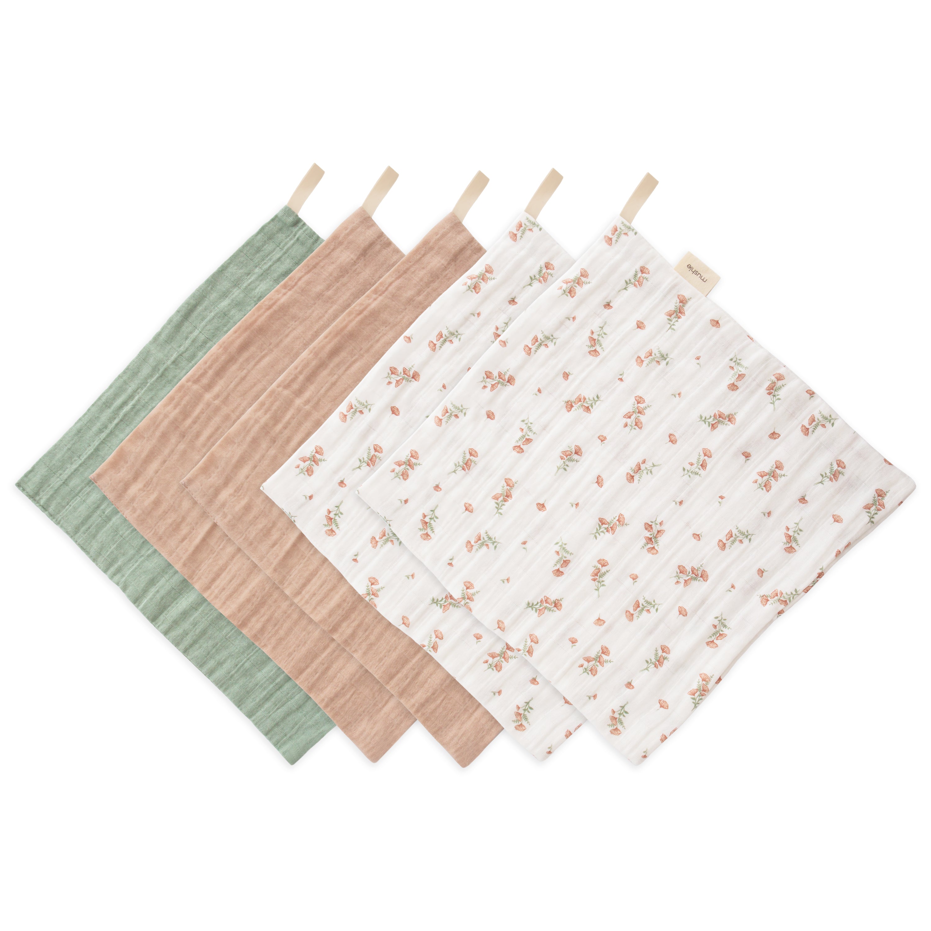 Muslin Washcloth Charcoal Flower main image 1