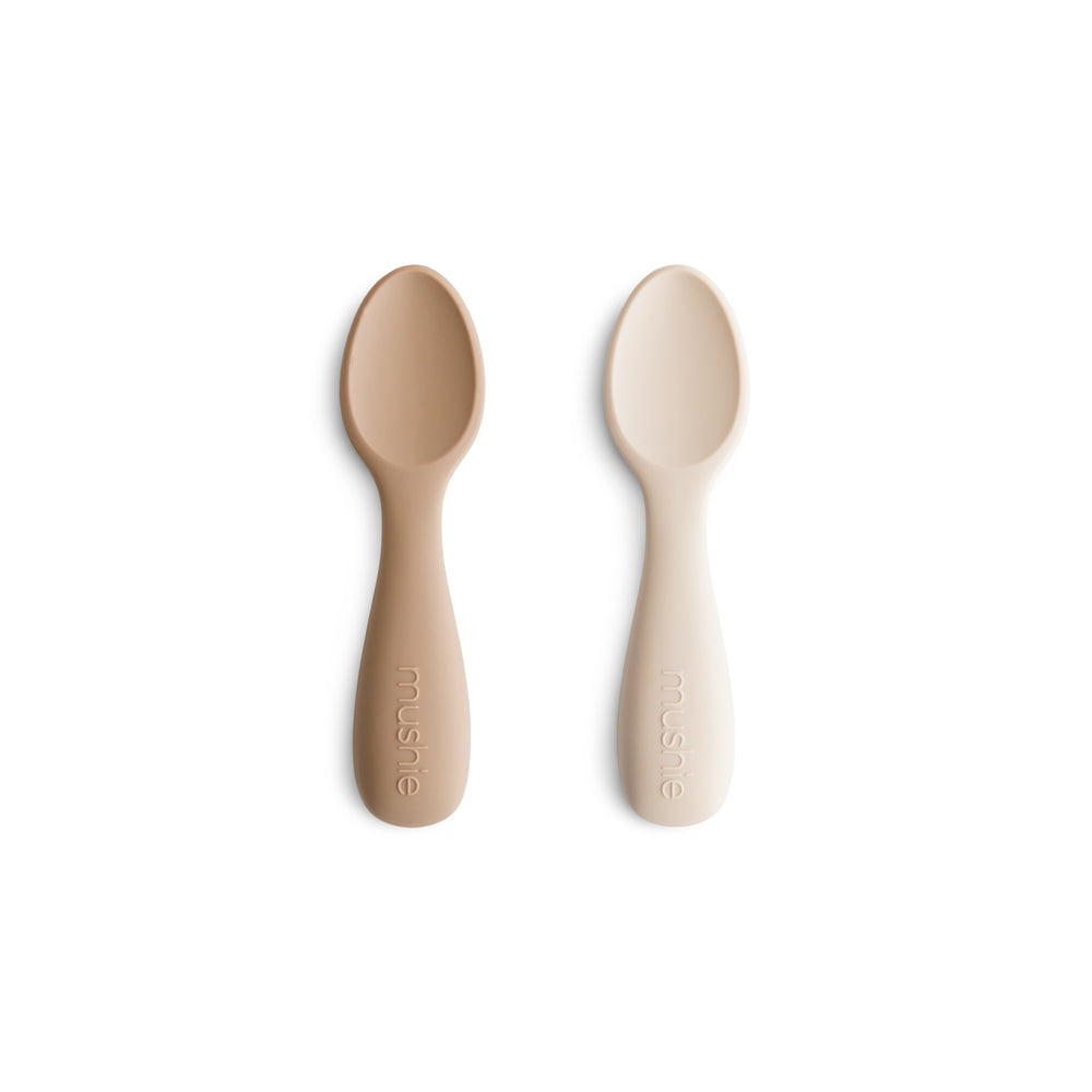 Mushie Set of silicone spoons for self learning