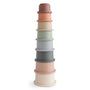 Mushie Stacking Cups Toy—nest pastel cups, inspired by Danish Hygge & the Rundetårn.
