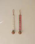 Linen Pacifier Clip 2-Pack