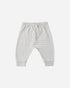 Rylee + Cru Drawstring Pant Cloud Stripe in gray/white, organic cotton, elastic waist, flat lay.