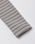 Rylee + Cru Ribbed Tee + Legging Set in Slate Microstripe, organic rib knit, laid flat.