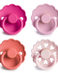 FRIGG Natural Rubber Rosy Romance Pacifier 4-Pack