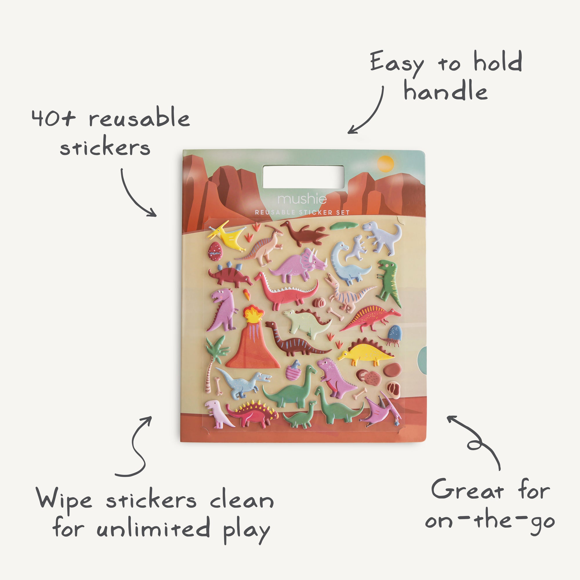 Reusable Dino Sticker Set