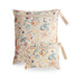Two mushie Water Resistant Wet Bags in Space color, featuring a fun rocket and planet design with a beige strap. Includes one large and one small bag, perfect for organizing your diaper bag. Both are shown side by side on white.