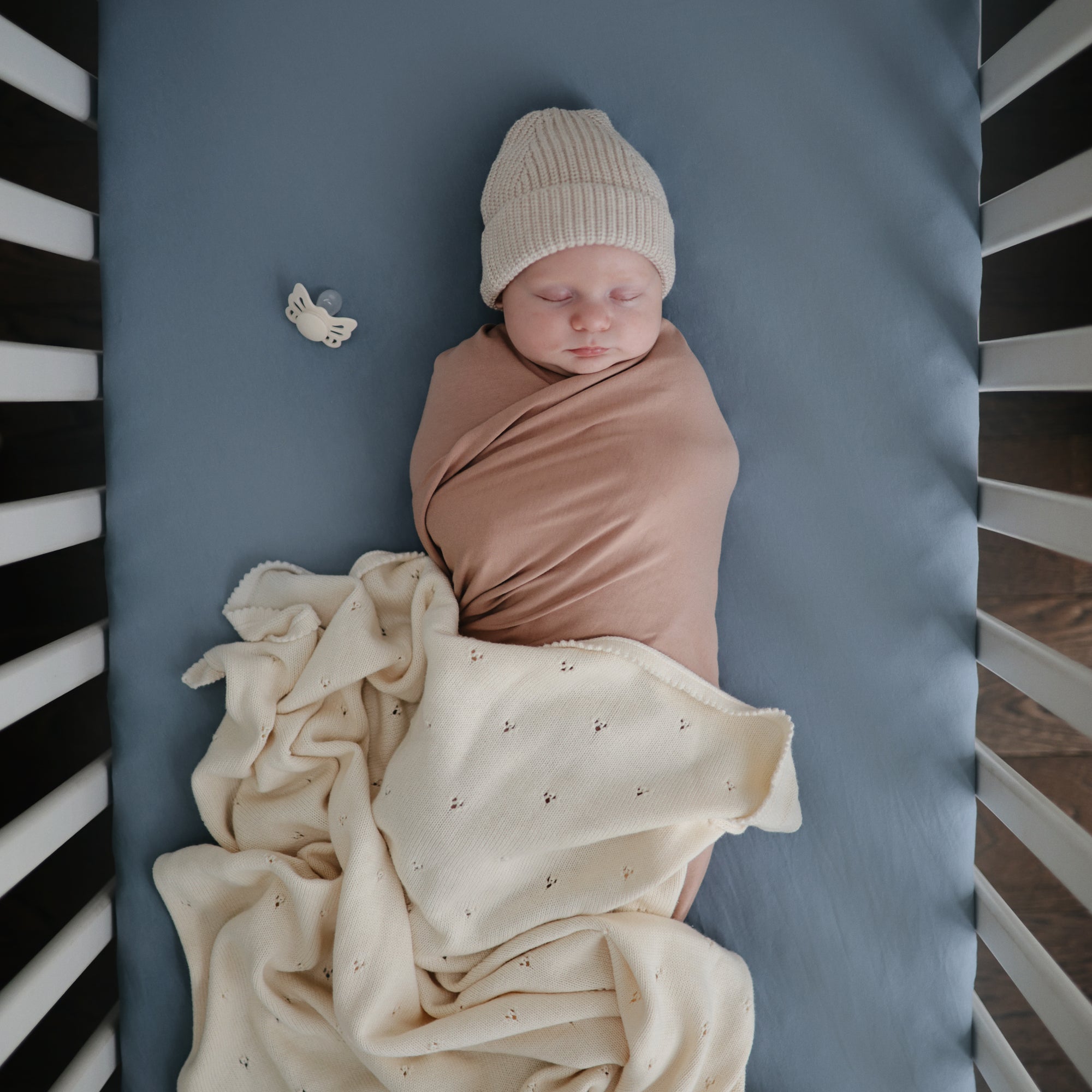 Knitted Pointelle Baby Blanket