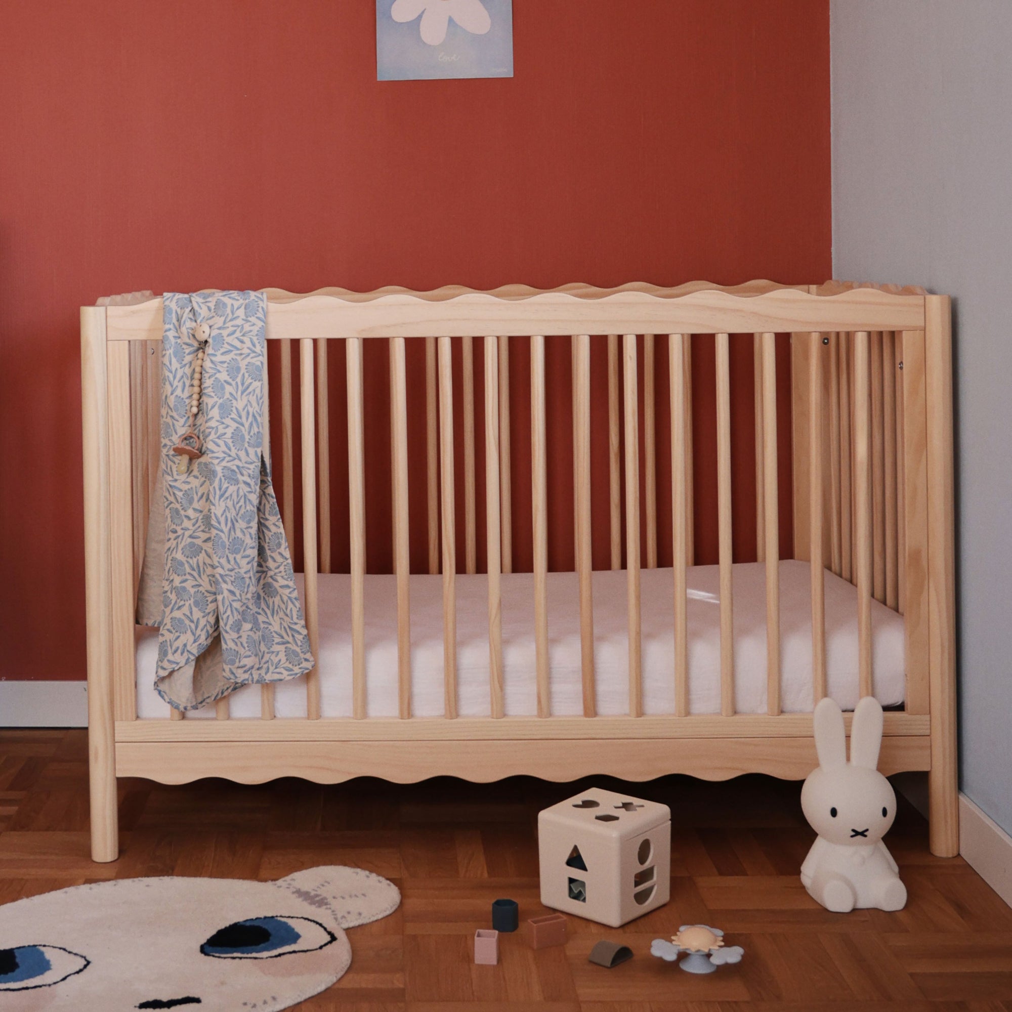 babyletto x Mushie Swell 4-in-1 Convertible Crib with Toddler Bed Conversion Kit