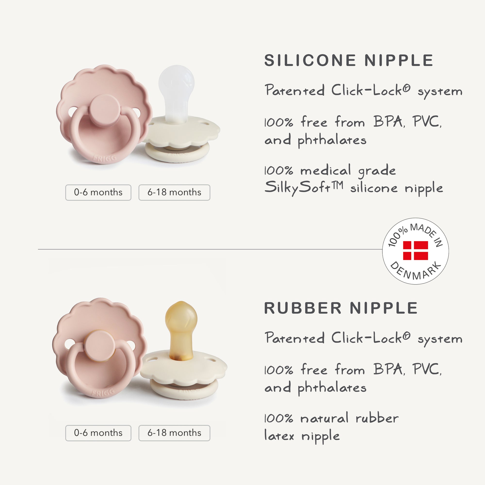 FRIGG Silicone Pacifier 6-Pack