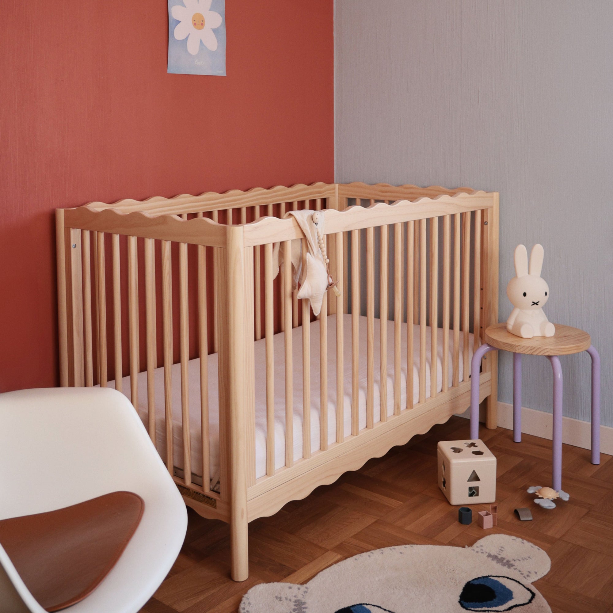babyletto x Mushie Swell 4-in-1 Convertible Crib with Toddler Bed Conversion Kit