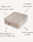 Organic Cotton Muslin Cloths 3-Pack