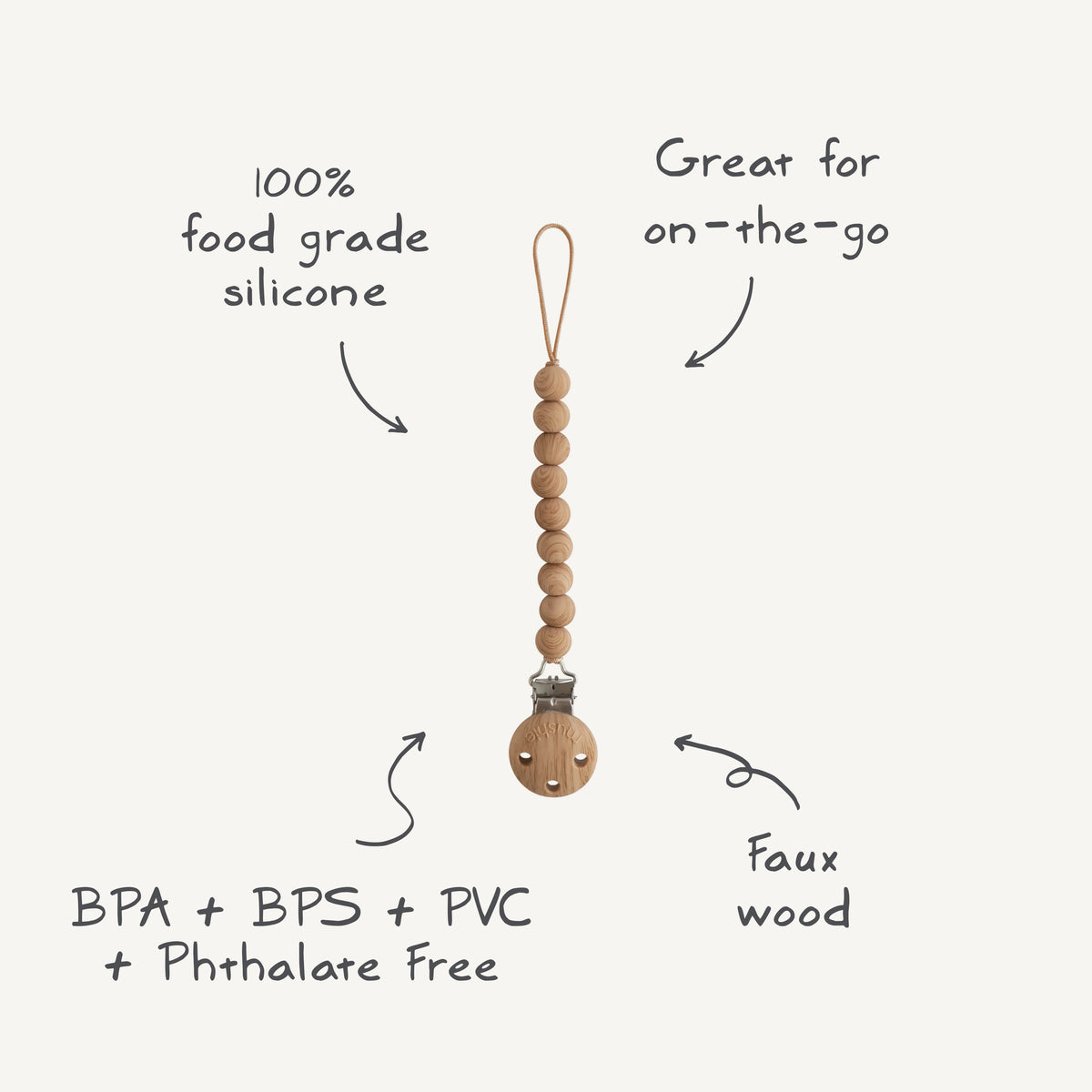 Mushie Baby Pacifier Clip | Hera