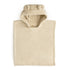 The mushie Bear Poncho Towel is a soft, beige hooded towel made from organic cotton, featuring two round bear ears on the hood and shown laid flat on a white background.