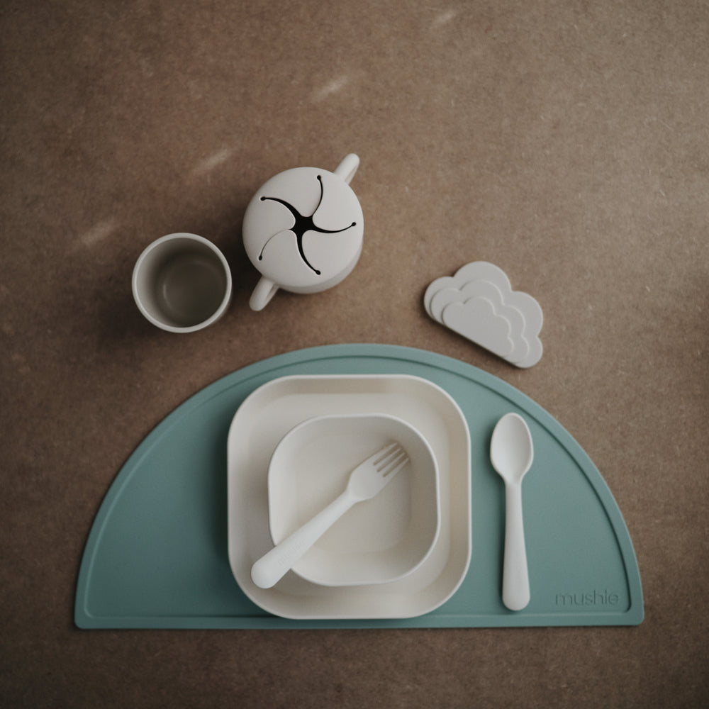 Mushie Dinnerware Fork & Spoon Set – Modern Natural Baby
