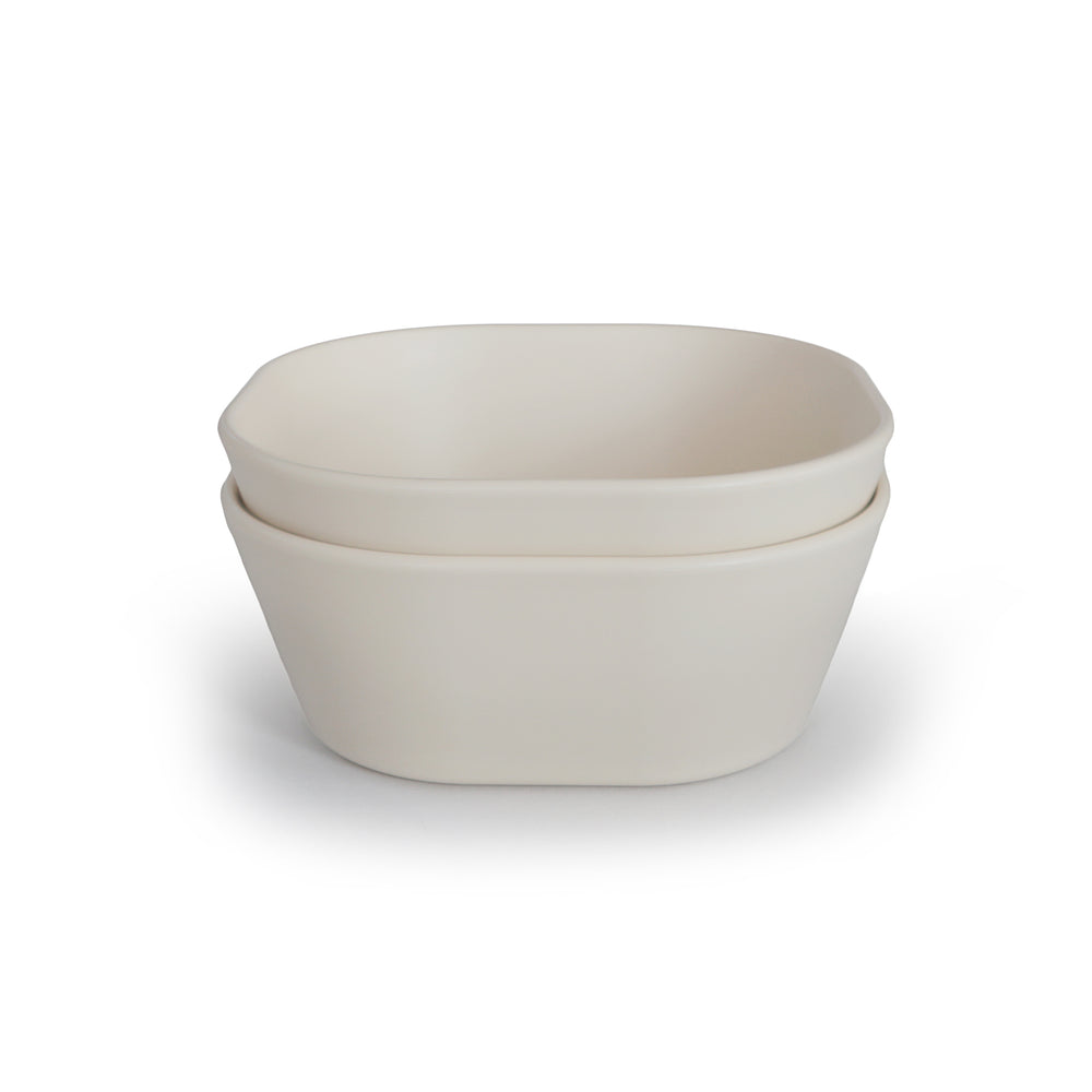 Mushie Square Dinnerware Bowl, Set of 2 (Sage)