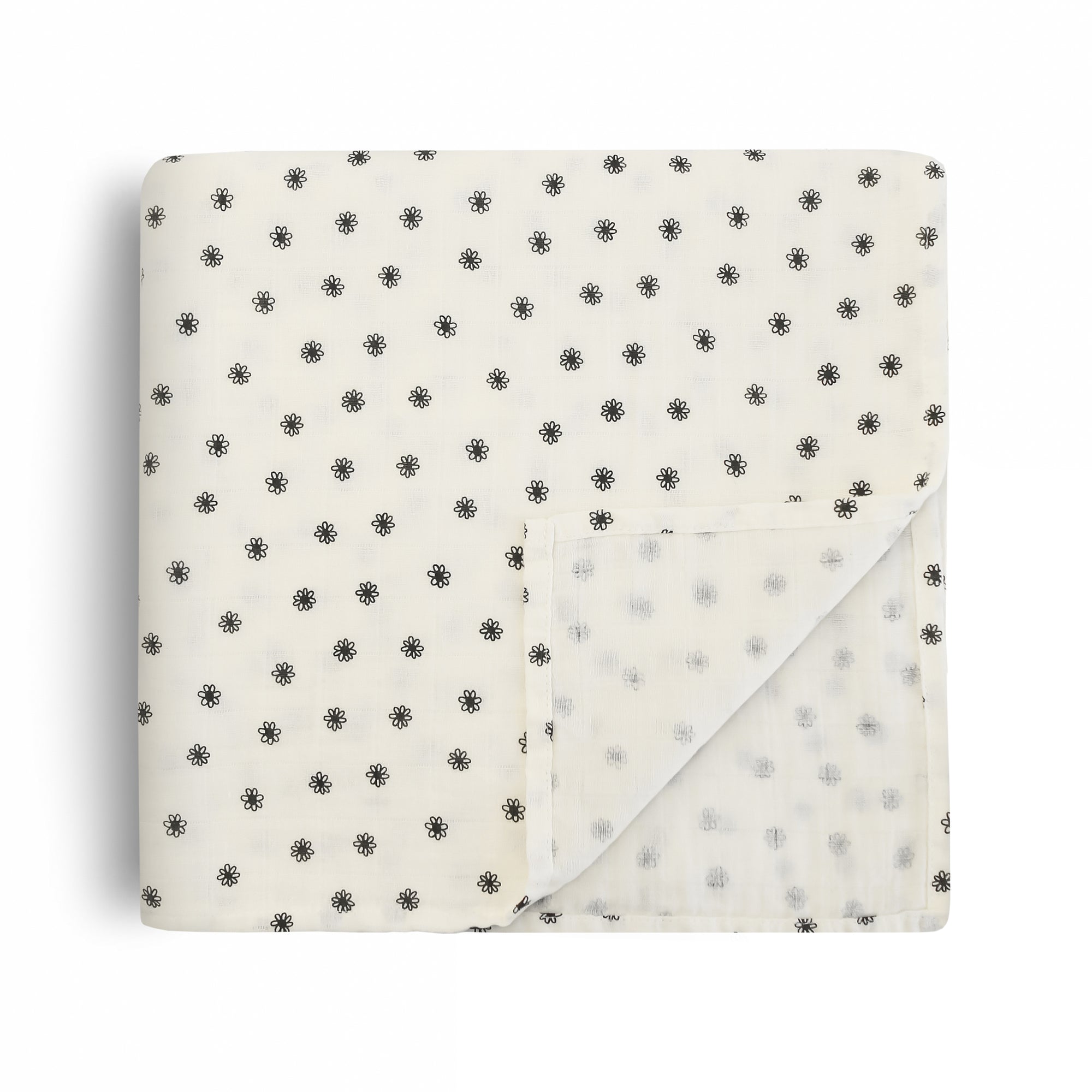 Black Daisy Organic Cotton Swaddle