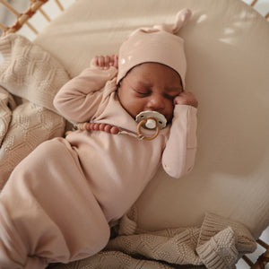 Ribbed Baby Beanie - (Beige Melange) – Kinsey Grace Co