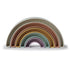 The mushie Rainbow Stacker Toy features six nested, semi-circular arches in soft pastel hues, arranged from largest to smallest—ideal for fostering fine motor skills and adding a touch of Danish hygge to playtime.