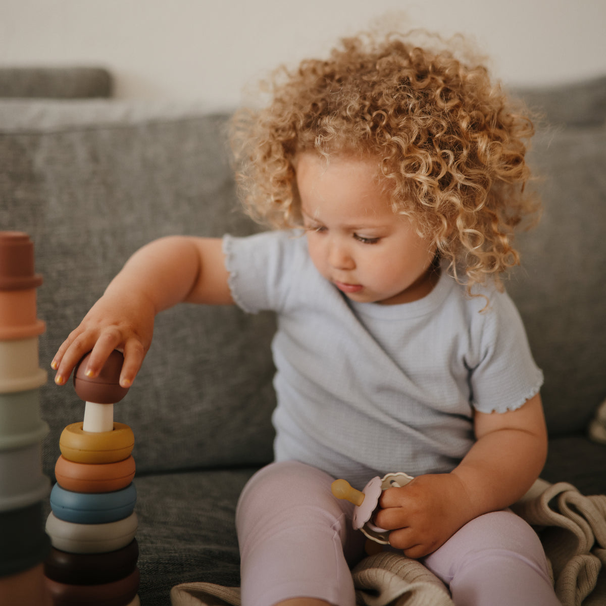 Mushie Baby Stacking Rings Toy