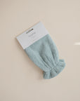 Mushie Sea Mist Bath Mitt in packaging