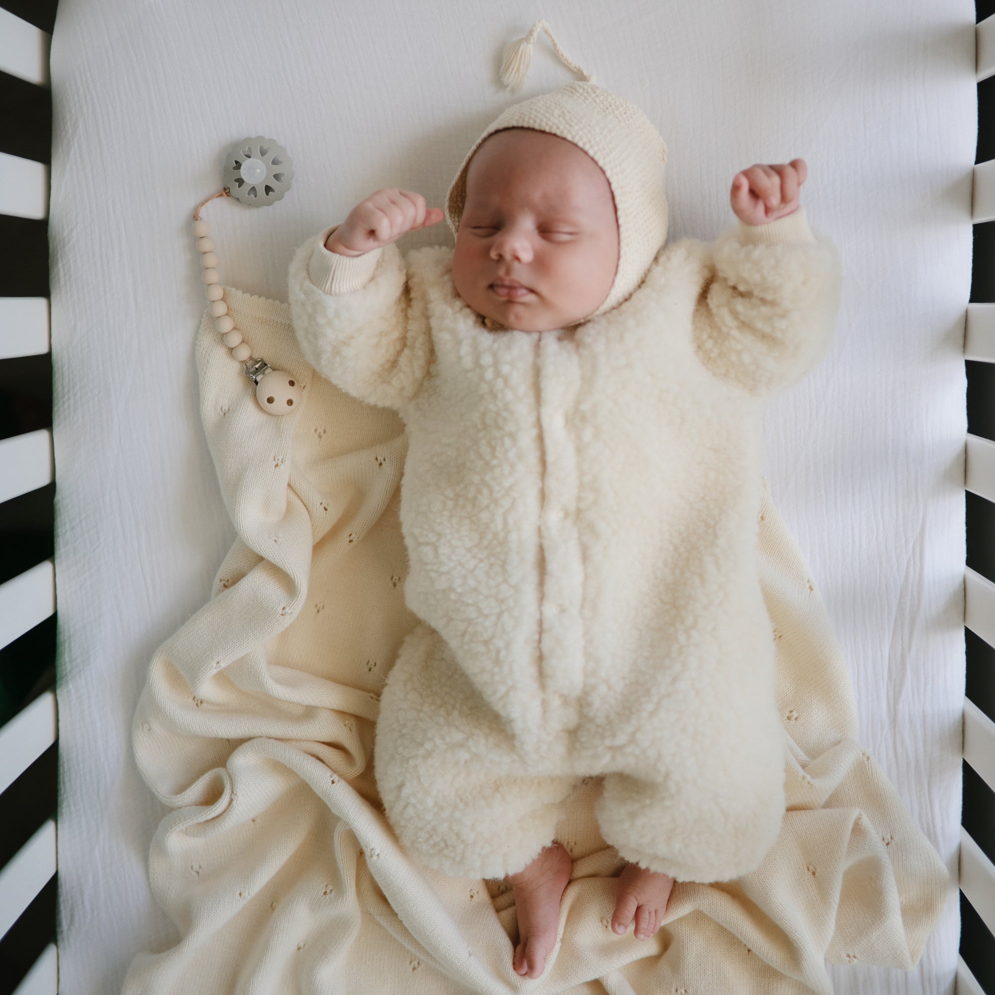 Knitted Pointelle Baby Blanket